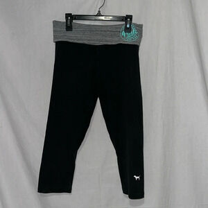 black gray & blue Victoria's Secret PINK yoga capris size small